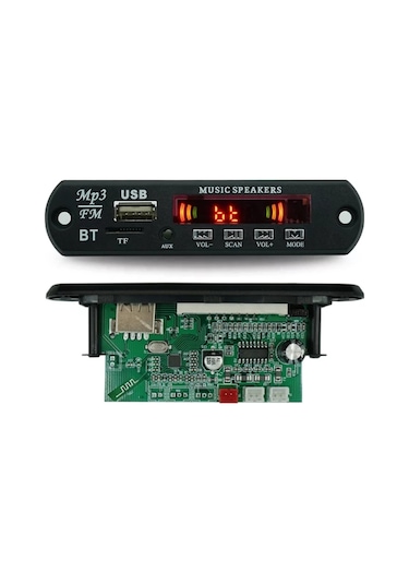 Usb bluetooth Fm 12V  ( 2 Hoparlör bağlanabilen ) mp3 dekoder