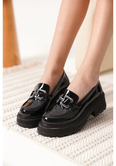 Trendella Rugan Siyah Kadın Loafer Tr17ms01b