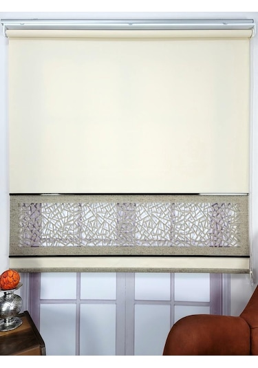 Yeni Nesil Çift Renk Lazer Stor Perde Mat Kalın Kumaşlı Renk Seçenekli Krem