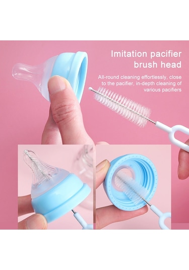 Sones 20 Adet Naylon Biberon Temizleme Fırçası Döner Çaydanlık Fırçası Buzdağı Mavisi