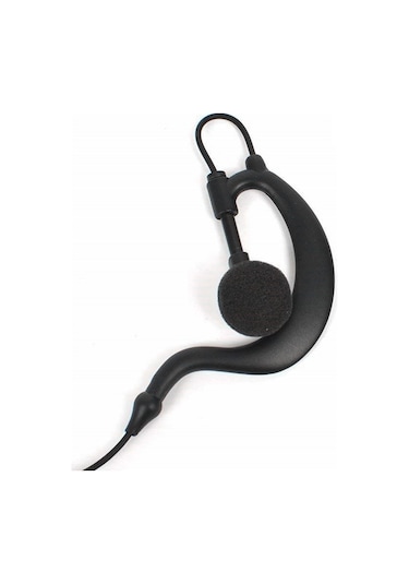 Jokmae Kask Telsiz Seti İnterkom Kulaklık 3.5mm Kıvrık Tek Kulaklık Kulak Askılı Spiral Kablo Harici Mikrofonlu Siyah