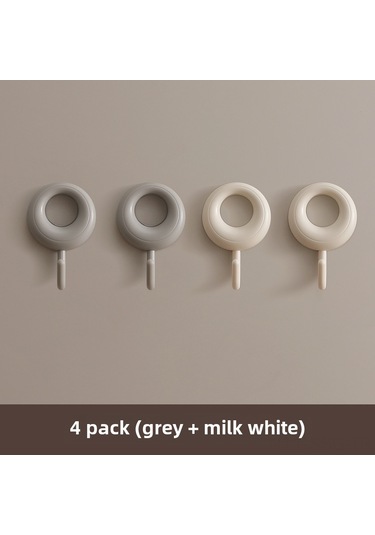 Springsun 4'lü Gri Ve Krem Renkli 5kg Yüke Dayanıklı, Delme Yok, Zımba Olmayan, Duvar Ve Kapı Arka Sıcaklıklı Ahşap & Plastik Fantezi Pançolar Diğer