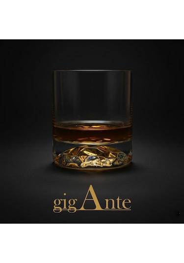 Gigante Deluxe El Yapımı Çelik Viski Soğutucu Ve Premium Viski Kadehi Seti Gümüş