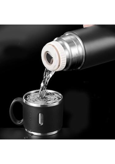 Pazly Paslanmaz Çelik Termos Şişe, Vakum Yalıtımlı, 500ml, Gümüş Renk, Spor Ve Günlük Kullanım İçin Gümüş