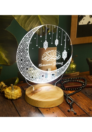 Sevgi Lambası Hilal & Kandil Tasarımlı Ramazan Dekoratif Led Lamba