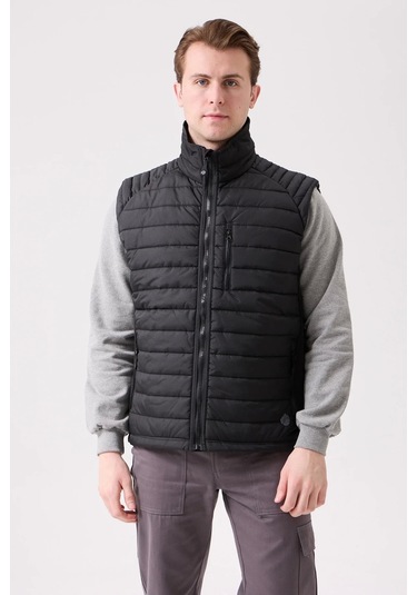 Erkek Kışlık Şişme Yelek Hafif Ve Sıcak Nepeta Bomber Suya Siyah