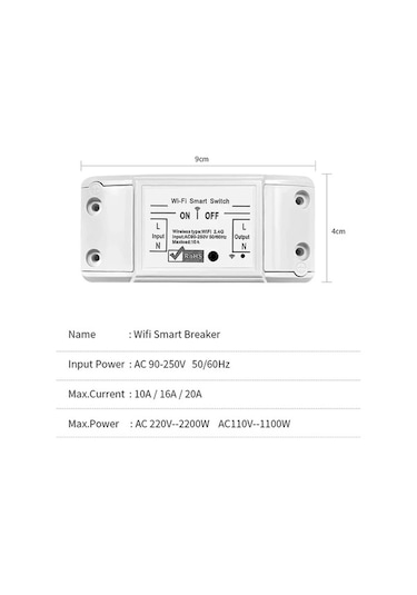 Maoyaya 20a/16a/10a Wifi Anahtarı Akıllı Ev Otomasyonu Röle Modülü Kablosuz Kontrol 16a Diğer
