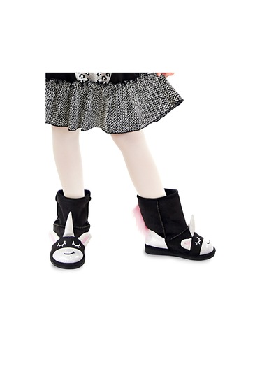 Denokids Siyah Unicorn Kız Çocuk Bot Siyah