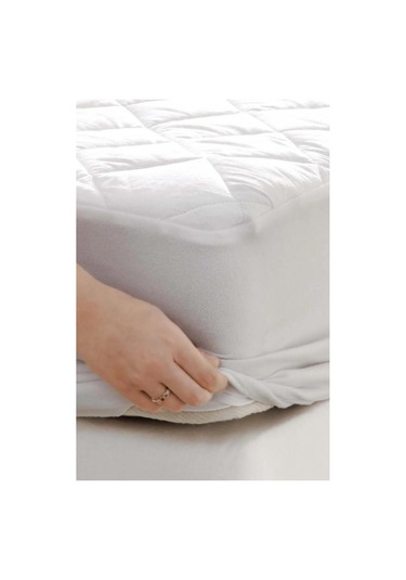 Altın Karma Fitted Kapitoneli 160x200 Cm Çift Kişilik Yatak Koruyucu Çarşaf Beyaz