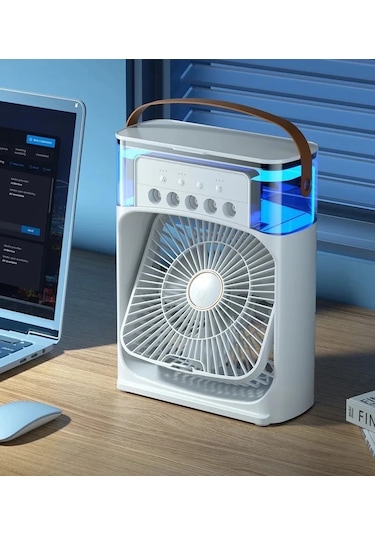 Taşınabilir Fan Klimalar Usb Elektrikli Fan Hava Soğutucu Led Açık Yeşil