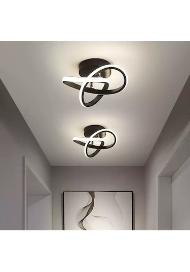 Burenze Modern Plafonyer Tavan Led Avize Siyah 2 Adet Set Ledli Avize - Burenze763 Koyu Kahverengi