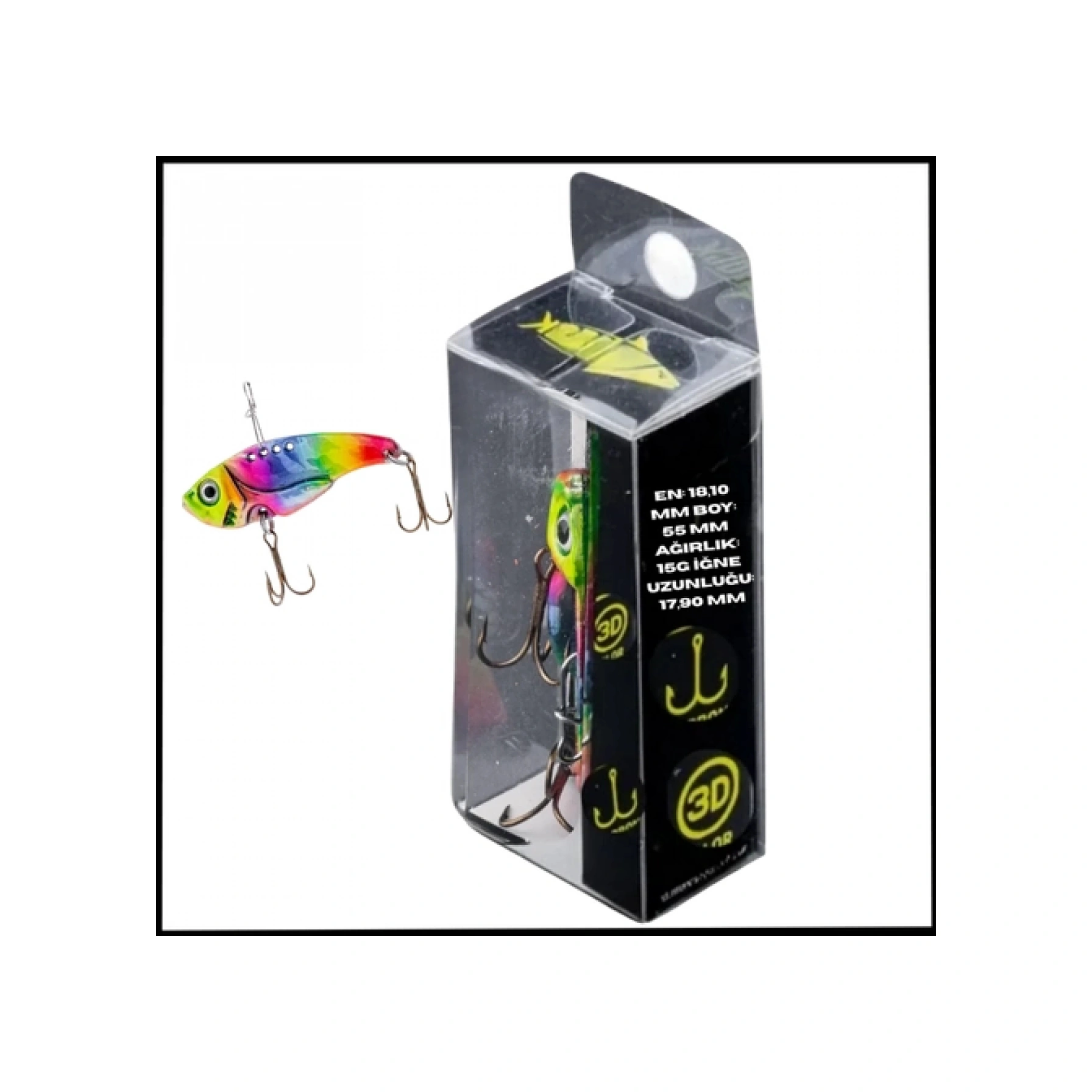 Uyguna-yakala 15g 55mm- Titreşim Yem -gökkuşağı Öfkesi- Uv Boyalı-yem.753