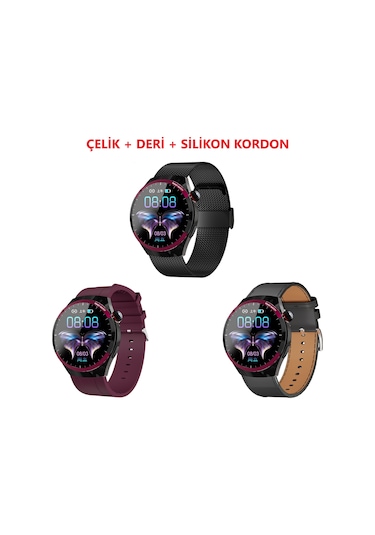 Kalobee SK6 Mini Amoled 41 MM 3 Kordonlu Akıllı Saat (İthalatçı Garantili)