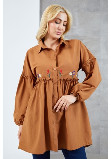 Dparis Çiçek Nakışlı Gömlek
