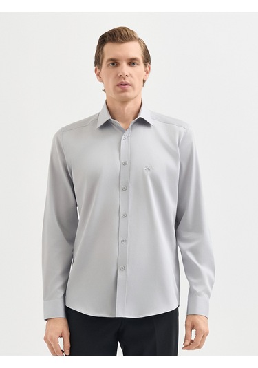Karaca Erkek Slım Fıt Gömlek-açık Gri 11.25s.04.300 Açık Gri