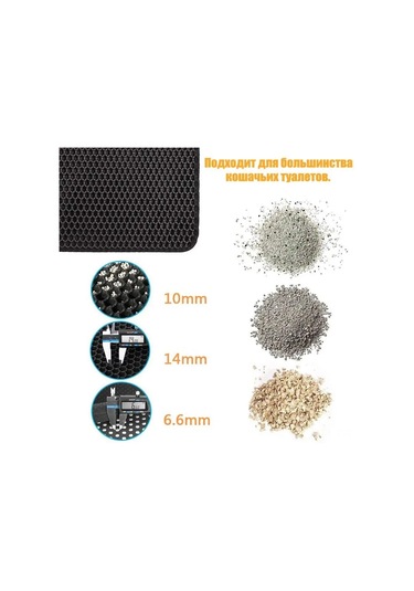 Geeroyoo Büyük Boy Su Geçirmez Eva Kedi Kumu Pedi - 55x75 Cm, Gri, Kolay Temizlenir Ve Zemini Korur