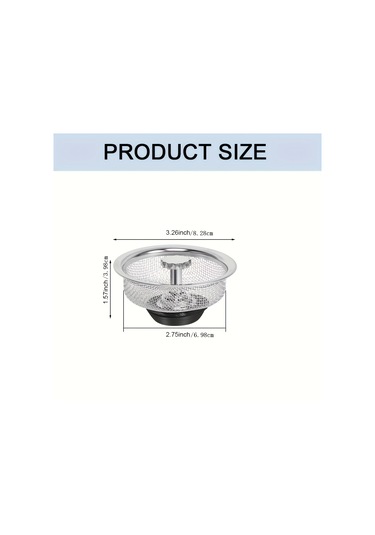 Paslanmaz Çelik Mutfak Lavabo Süzgeci - 8.13cm & 5.33cm Ağ, Banyo, Tuvalet & Makyaj Masası İçin Tıkanmaz Gümüş