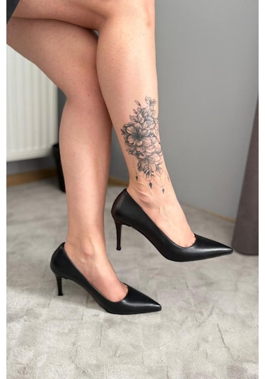 Preshley Kadın Adel Siyah Cilt İnce Topuklu Stiletto Siyah