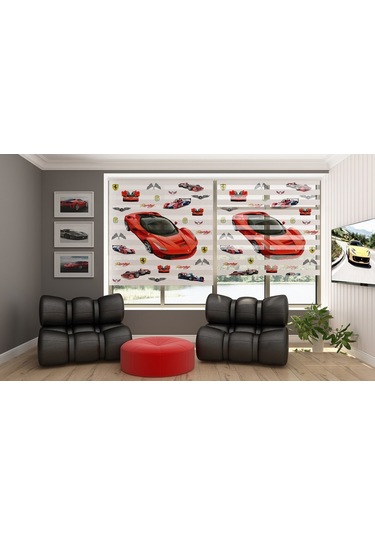 Ferrari Dijital Baskılı Piliseli Zebra Perde Diğer