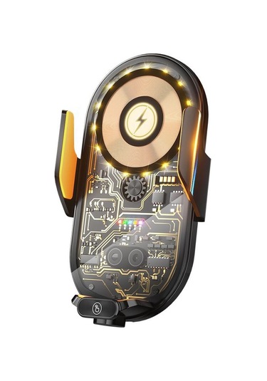 Altın Yeni Şeffaf Manyetik Araç Navigasyon Destek Çerçevesi Araba 66w Kablosuz Şarj Cihazı Süper Hızlı Şarj Araç Telefonu Tutucu