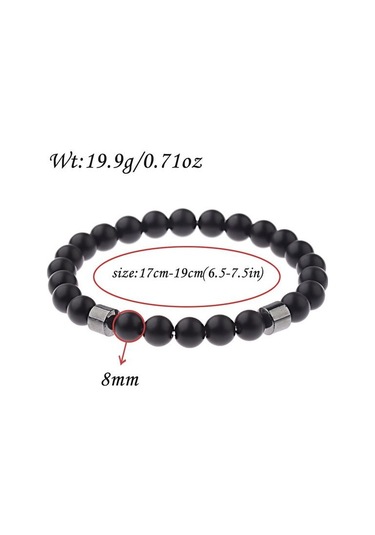 Doğal Taş Siyah Bileklik Çift Mıknatıslı Sigara Bıraktırma Güç Denge Bilekliği Çok Renkli