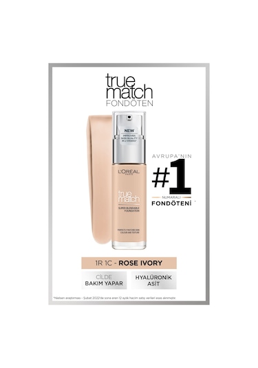 L'Oreal Paris True Match Bakım Yapan Fondöten 1R1C Rose Ivory 30 ML