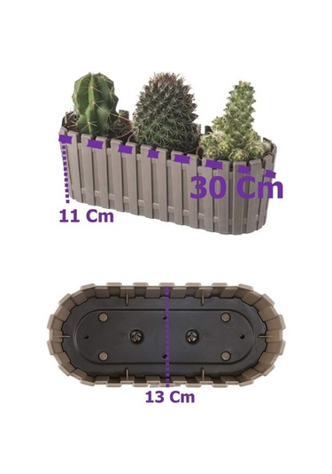 3 Adet Akasya Saksı, Bahçe Balkon Saksı, Çit Saksı 30 Cm