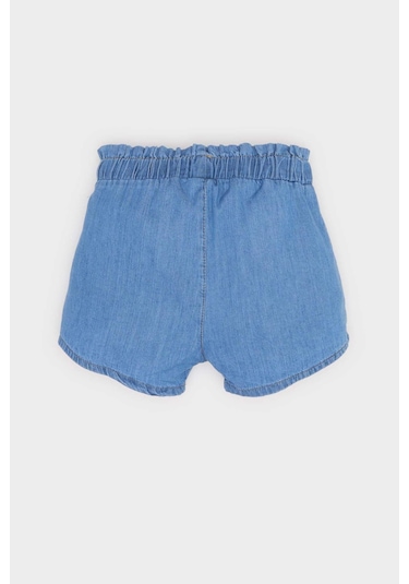 DeFacto Kız Bebek Beli Lastikli Jean Şort E5245A525SMBE394 Mavi