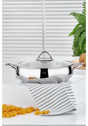Taç Funda Basık Çelik Tencere 28 Cm