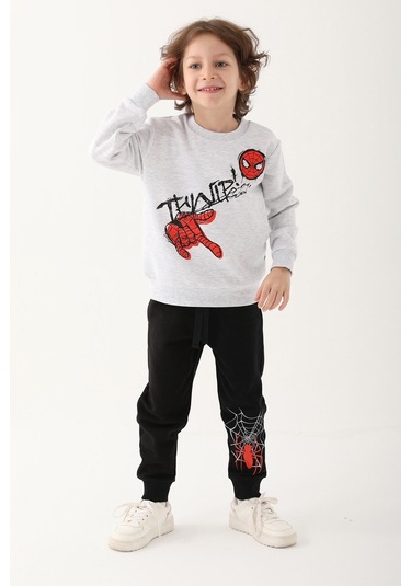 Spiderman Kar Melanj Erkek Çocuk Eşofman Takımı