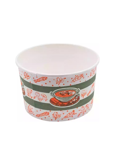 Karton Çorba Kasesi 16 Oz 50 Adet 50 Adet Kapak Çok Renkli