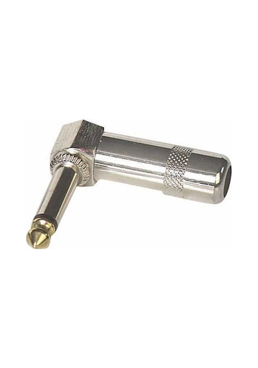GİTAR JACK 6.3 MM MONO L TİP METAL JACK