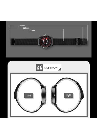 Novahub Skmeı 1634 Erkekler Su Geçirmez Kırmızı Kuvars Saat Siyah Çelik Kemer Çok Renkli Çok Renkli