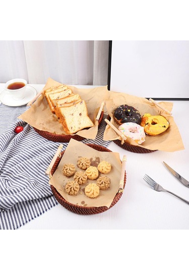 Suntek Gıda Meyve Tatlısı Depolama Için Dokuma Servis Tepsisi Koyu Kahverengi Orta Koyu Kahverengi