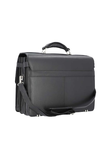 Alassio Monza Deri Aktentaş 38 Cm Laptop Bölmeli Siyah 1,46 Kg