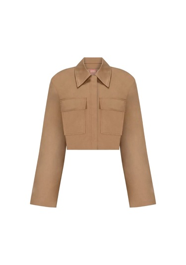 Whenever Company Camel Renk Koton Crop Ceket Camel