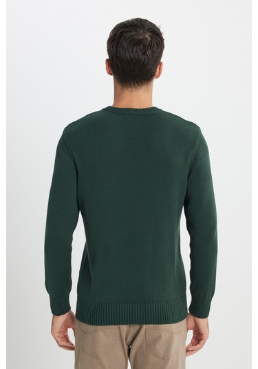 Regular Fit Normal Kesim Haki Triko Kazak L242474801 Haki