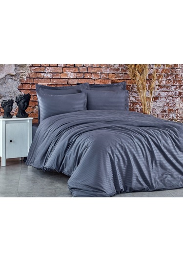 Komfort Home Tek Kişilik Çizgili Pamuk Saten Nevresim Takımı (435498038)