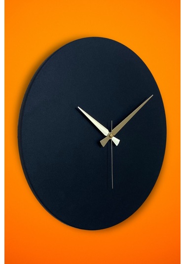 Round Model Modern Metal Sıvama Akar Sessiz Mekanizmalı Duvar Saati 40 40 Cm Siyah