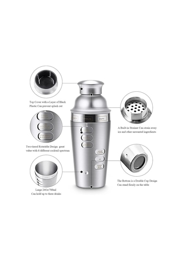 Jialan Kokteyl Bar Seti, Döndürme Tarif Kılavuzlu Kokteyl