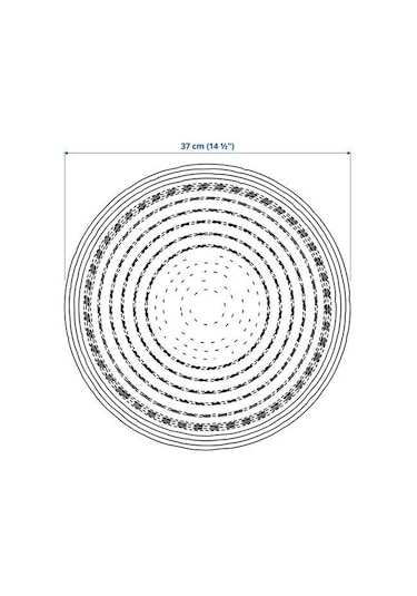 6 Adet Amerikan Servis, Natürel MeridyenDukkan 37 cm Rattan-Yuvarlak-Dekoratif Servis Bej