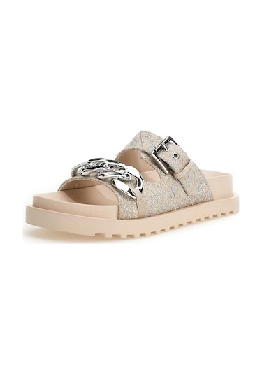 Beige / Silver Kadın Guess Footwear Dress Kadın Sandalet FL6FATFA