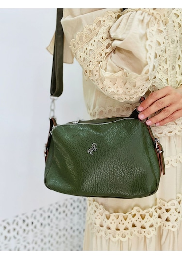 Miami Polo Clup Yumuşak Suni Deri Çapraz Askılı El Çanta Yeşil