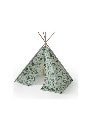 Çocuk Oyun Çadırı Ahşap Direkli Geniş Oyun Evi 150x150x200 Cm Yeşil