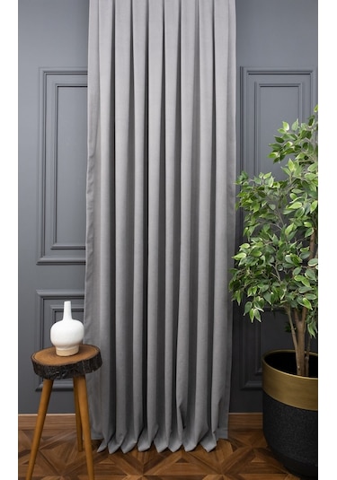 Evdepo Home Gri Fon Perde Tek Kanat (539795293) Gri