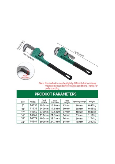 Singree 14" Profesyonel Sert Karbon Çelik Boru Anahtarı - Endüstriyel Ve Ev Kullanımı İçin