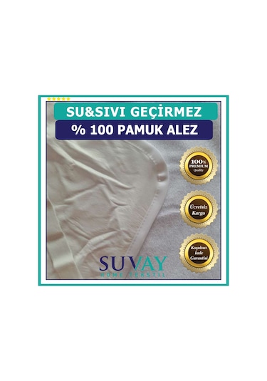 Suvay Su Sıvı Geçirmez Yatak Koruyucu Alez %100 Pamuk