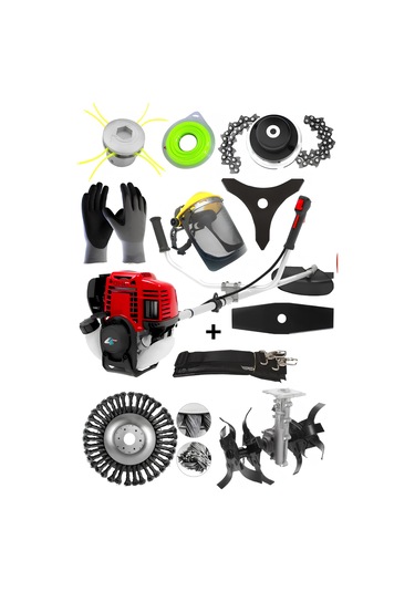 Ablacks C-52 4 Zamanlı Profesyonel Yan Tırpan + Akrep Çapa Aparatı + Sekizli Bahçivan Seti