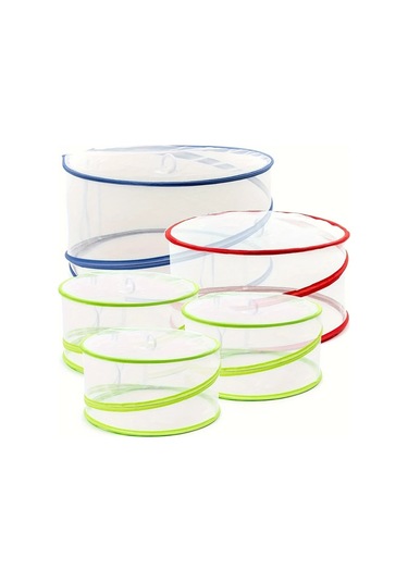 Elmpaly 5'li Set Sineklik Örtüsü Katlanabilir Ve Yeniden Kullanılabilir Gıda Koruma Örtüsü İç Mekan Dış Mekan Piknik Yaz Barbekü Meyve Ahşap