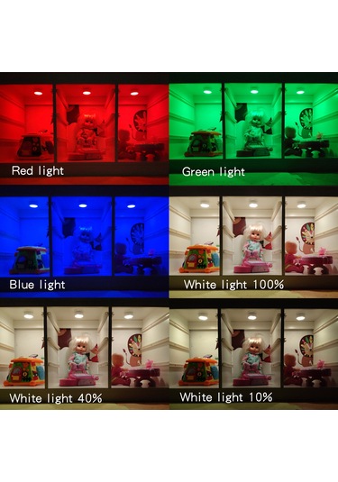 Maiyame 6'lı Rgbw 11 Led Dolap Lambası, Çift Kumanda, Parlaklık Ayarlı, 4 Zamanlayıcı Seçeneği, Usb/aaa Pil Beslemeli Diğer